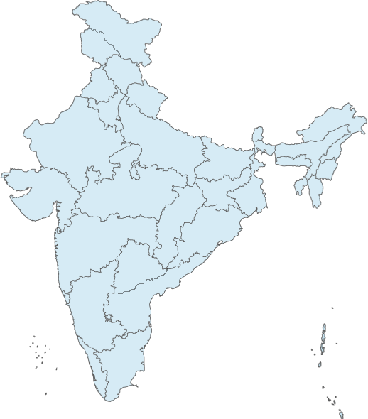 Map of India showing Trivi project cities